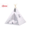 Mini Lot: Tente de Tipi + Tapis de Jeu + Plumes Décoratives Rose Gris étoiles