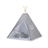 Mini Lot: Tipi pour Enfant avec Tapis de Jeu et Plumes Décoratives Noir Chevron