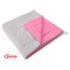 Mini Lot: Tipi pour Enfant avec Tapis de Jeu et Plumes Décoratives Rose Gris à Carreaux
