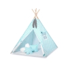 Mini Lot: Tipi pour Enfant avec Tapis de Jeu et Plumes Décoratives Turquoise