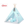 Mini Lot: Tipi pour Enfant avec Tapis de Jeu et Plumes Décoratives Turquoise
