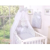 Moustiquaire de Lit Bébé Noir à Pois Cœurs