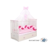 Moustiquaire en Tulle pour Lit Bébé Rose Mousseline