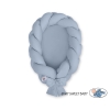 Réducteur de Lit Bébé Tressé et tapis 2 en 1 Bleu Pastel