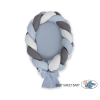 Réducteur de Lit Bébé Tressé 2 en 1 Gris Anthracite Bleu Pastel