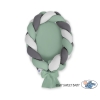Réducteur de Lit Bébé Tressé 2 en 1 Gris Vert Pastel Anthracite