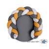Oreiller Donuts Tressé pour Bébé/ Tapis de Jeu 2 en 1  Gris Anthracite Miel