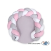 Oreiller Donuts Tressé pour Bébé/ Tapis de Jeu 2 en 1  Rose Blanc Gris