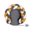 Oreiller Tressé Bébé Donut Blanc Anthracite Miel