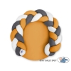 Oreiller Tressé Bébé Donut Blanc Anthracite Miel