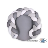 Oreiller Tressé Bébé Donut Blanc Gris Anthracite