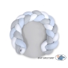 Oreiller Tressé Bébé Donut Blanc Gris Bleu
