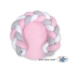 Oreiller Tressé Bébé Donut Rose Blanc Gris