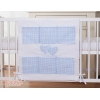 Organiseur pour Lit de Bébé Bleu à Carreaux Cœurs