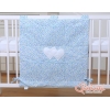 Organiseur pour Lit de Bébé Bleu Fleurs Cœurs