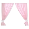 Paire de Rideaux de Chambre de Bébé Rose à Carreaux Cœurs