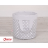 Panier à Jouets Double Face L Gris à Pois