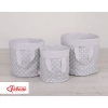 Panier à Jouets Double Face L Gris à Pois