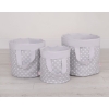 Panier à Jouets Double Face L Gris à Pois