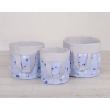 Panier à Jouets Double Face M Bleu Gris étoiles