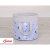 Panier à Jouets Double Face S Bleu Gris étoiles