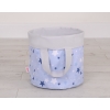 Panier en Tissu Coton pour Ranger Produits et Jouets L Bleu Gris étoiles