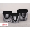 Panier en Tissu Coton pour Ranger Produits et Jouets M Noir