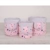 Panier Rangement Jouet L Bleu Rose Gris étoiles