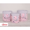 Panier Rangement Jouet L Bleu Rose Gris étoiles