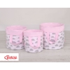 Paniers de Rangement L Rose Gris Des Nuages
