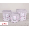 Paniers de Rangement L Rose Gris étoiles