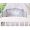 Parure de Linge  Lit Bébé 11 pcs Ciel Gris à Pois Cœurs