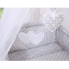 Parure de Linge  Lit Bébé 11 pcs Ciel Gris à Pois Cœurs