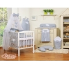 Parure de Linge  Lit Bébé 11 pcs Ciel Gris à Pois Cœurs