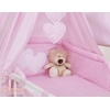 Parure de Linge  Lit Bébé 11 pcs Ciel Rose à Pois Cœurs