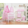 Parure de Linge  Lit Bébé 11 pcs Ciel Rose Cœurs