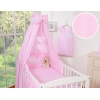 Parure de Linge  Lit Bébé 11 pcs Ciel Rose Rayures Cœurs