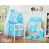 Parure de Linge  Lit Bébé 11 pcs Ciel Turquoise à Pois Cœurs