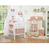 Parure de Linge  Lit Bébé 11 pcs  Moustiquaire Orange Rayures Cœurs