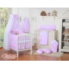 Parure de Lit Bébé 60x120cm 70x140cm avec Ciel de Lit et Tour de Lit Rose à Pois Cœurs