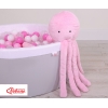Pieuvre en Peluche avec Hochet Rose