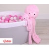 Pieuvre en Peluche avec Hochet Rose