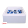 Carrée Piscine à Balles Minky 200pcs Bleu