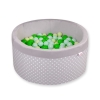 Piscine à Balles Minky 200pcs Gris à Pois
