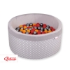 Piscine à Balles Minky 200pcs Gris à Pois