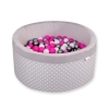 Piscine à Balles Minky 200pcs Gris à Pois