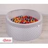 Piscine à Balles Minky 200pcs Gris à Pois