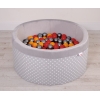 Piscine à Balles Minky 200pcs Gris à Pois