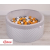 Piscine à Balles Minky 200pcs Gris à Pois