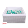 Piscine à Balles Carrée  Minky 200pcs Gris à Pois